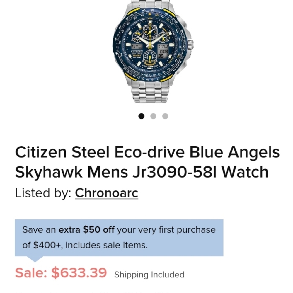 Citizens Blue angels Addition eco drive watch